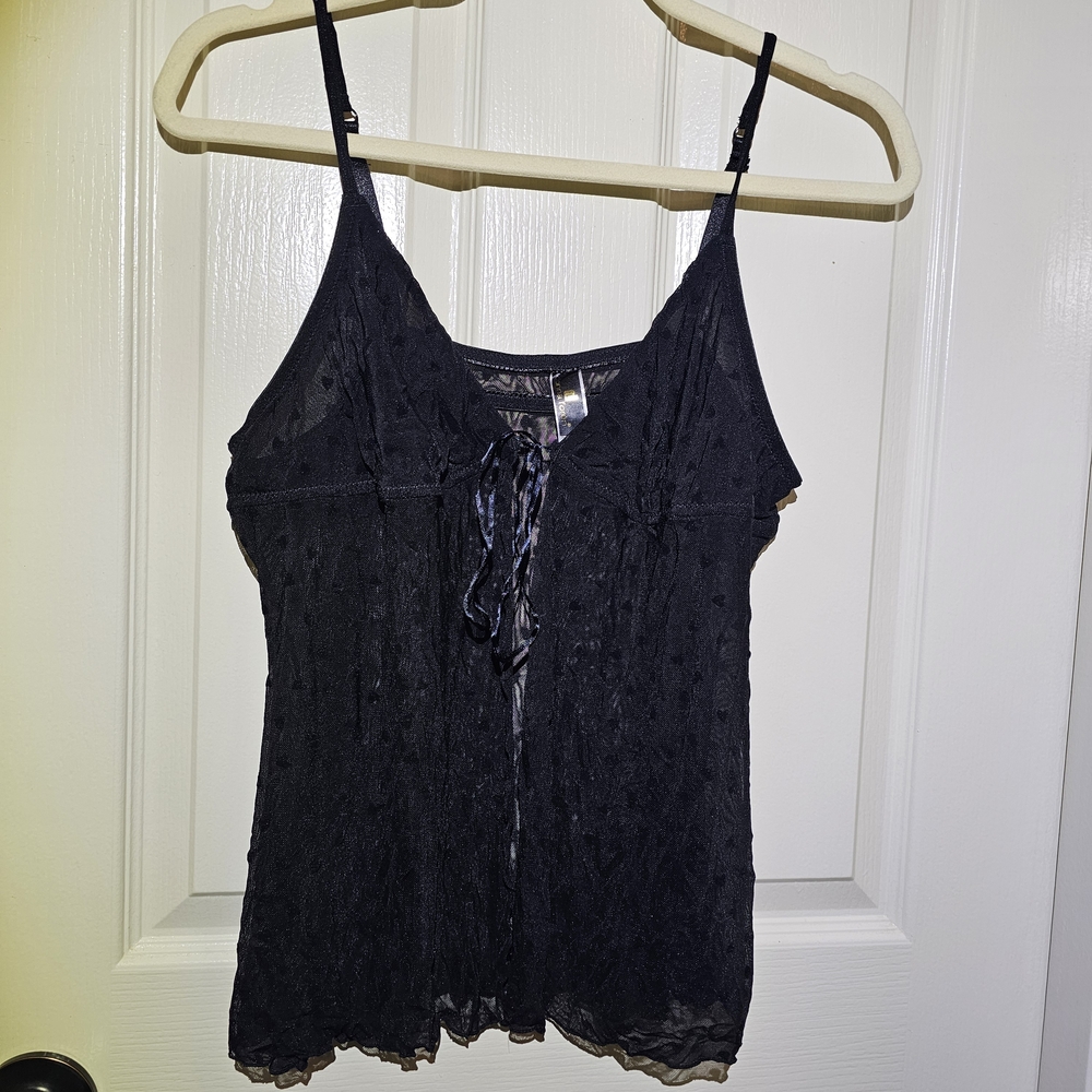 Elegant Black Lace Camisole Top